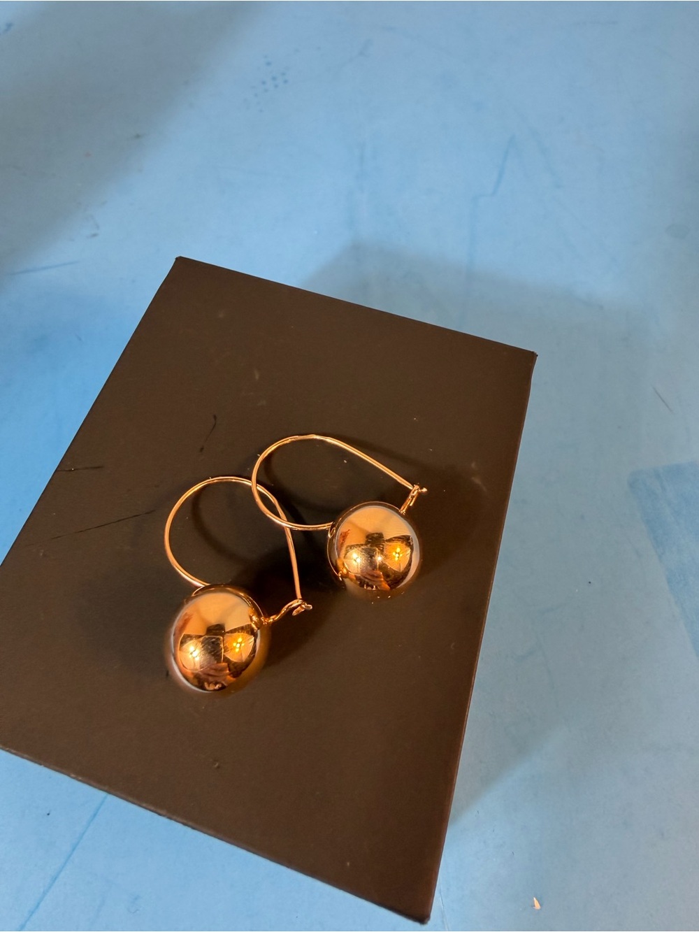 Handmade solid 14K (585) gold ball earrings